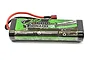 A Tornado RC 7.2V 3600mAh NiMH battery pack with a green and black label and a red T-style connector.
