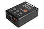 Spektrum Smart S100 G2 USB-C battery charger in black with orange accents, featuring three control buttons and LED status indicators.