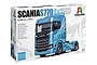 Italeri 1/24 scale Scania S770 4x2 Normal Roof truck model kit box showing a blue truck illustration.
