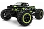 BlackZon Slyder MT 1/16 scale RC monster truck in black and green with large off-road tires.