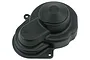 A black RPM sealed gear cover for RC vehicles, shown from a top-down angle against a white background.