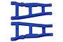 A pair of blue RPM RC suspension arms for Traxxas Slash 4WD and Stampede 4WD vehicles, shown against a white background.