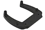 A black RPM RC front shock tower for Traxxas 2WD vehicles, shown from an angled perspective against a white background.
