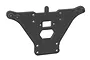 A black RPM rear shock tower for Traxxas Nitro RC vehicles, featuring a molded plastic design with multiple mounting holes and cutouts.