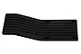 Black RPM centre skid plate for Traxxas E-Maxx RC vehicles, featuring a ribbed design and mounting holes.
