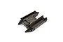 A grey molded plastic RC car chassis frame with a honeycomb structural design on a white background.