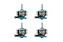 Four BetaFPV 0802SE 19500kV brushless motors for FPV drones, shown from the side against a white background.