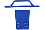 A blue RPM front bumper and skid plate set for an RC vehicle, shown against a plain white background.