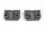 Two black plastic Traxxas rear suspension arm mounts labeled L1 and R1 on a white background.