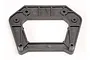 A black plastic front shock tower spare part for a Traxxas RC vehicle, shown against a plain white background.