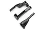 Three black plastic Traxxas nitro engine RPM sensor mounts arranged on a white background.