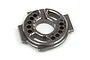 A grey aluminium motor mount for an RC car featuring numbered gear mesh adjustment holes from 12 to 16.