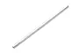 A silver-coloured metal hexagonal centre drive shaft for an RC vehicle on a white background.
