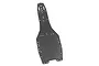 A flat, black carbon fiber RC chassis plate with a woven texture and multiple pre-drilled mounting holes.