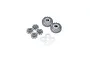 Kyosho differential gear bevel set including two large bevel gears, four small bevel gears, and four flat washers on a white background.