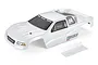 A pre-painted white stadium truck body shell for the Atrek Wildfire Pro RC car, shown from a high-angle studio view with a separate rear wing piece.