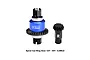 GPM Racing blue and black metal rear differential gear set with 12T pinion and 30T ring gear on a white background.