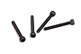 Four black metal socket head cap screws arranged on a plain white background.