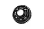 A black GPM Racing 55T centre differential spur gear for RC vehicles, featuring M0.8 markings and a four-hole mounting pattern.
