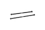 Two black GPM Racing carbon steel centre driveshafts for RC cars, shown against a plain white background.