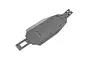 A gunmetal grey aluminium main chassis plate for a Maverick RC vehicle, shown from an angled top-down perspective against a white background.