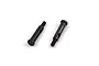 Two black steel front wheel axles for Maverick RC vehicles, shown side-by-side against a white background.
