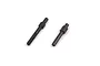 Two black metal transmission gear shafts for an RC vehicle, shown against a white background.