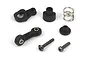 Maverick Servo Saver Set components including black plastic arms, a metal spring, and two screws on a white background.