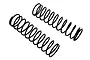 Two black metal coil springs for RC car shock absorbers, shown side by side against a white background.