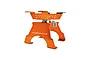 An orange GPM Racing aluminium RC car and truck work stand against a white background.