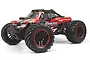 A red and black BlackZon Spryte MT Turbo RC monster truck viewed from a front three-quarter angle on a white background.