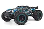 BlackZon Spryte ST Turbo RC stadium truck in blue and black livery with off-road tires, shown from a front-quarter angle on a white background.