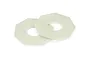 Two octagonal off-white slipper clutch pads for RC vehicles, shown on a white background.