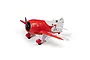 E-Flite Gee Bee R-2 1.0m RC plane in red and white livery with number 7 on the side, viewed from a front-quarter angle against a white background.