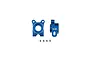 Two blue anodized aluminum rear hubs for RC cars with four small metal ball bearings, shown on a white background.