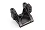 A black plastic front upper bulkhead spare part for an RC vehicle, shown from a high angle against a white background.