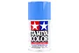 A 100ml can of Tamiya TS-10 French Blue lacquer spray paint for plastic models, featuring the iconic Tamiya twin-star logo on a white background.