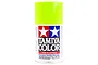 A 100ml can of Tamiya TS-22 Light Green lacquer spray paint for plastic models, featuring the Tamiya logo and white text on a light green background.