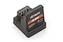 Atrek FS-R4P 2.4Ghz 4-channel micro receiver for RC vehicles, featuring a black plastic casing with orange branding and connector pins.