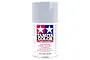 A 100ml can of Tamiya TS-32 Haze Grey lacquer spray paint for plastic models, featuring the Tamiya logo and safety warnings on a white background.