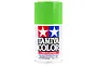 A 100ml can of Tamiya TS-35 Park Green lacquer spray paint for plastic models, featuring a bright green cap and the Tamiya logo on the label.