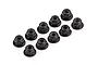 Atrek Steel 4mm Flanged Serrated Nyloc Wheel Nuts 10Pcs - Black 2049