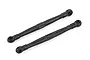 Two black plastic RC suspension linkages with ball joint ends, shown against a white background.