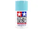 A 100ml can of Tamiya TS-41 Coral Blue lacquer spray paint for plastics, featuring the Tamiya logo and blue cap.