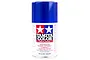 A can of Tamiya TS-51 Racing Blue lacquer spray paint for plastic models, featuring the iconic Tamiya logo and warning labels on a white background.