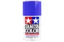 A 100ml can of Tamiya TS-57 Blue Violet lacquer spray paint for plastic models, featuring the Tamiya logo and blue cap.