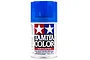 A 100ml can of Tamiya TS-72 Clear Blue lacquer spray paint for plastic models, featuring a blue cap and the Tamiya logo on a white background.