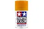 A 100ml can of Tamiya TS-73 Clear Orange lacquer spray paint for plastic models, featuring the iconic Tamiya twin-star logo on a white background.