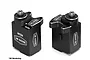 Two black Reefs RC SX30 sub-micro brushless servos shown from different angles against a white background.