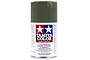 A 100ml can of Tamiya TS-91 Dark Green (JGSDF) spray paint for plastic models, featuring the Tamiya logo and safety warnings on a white background.